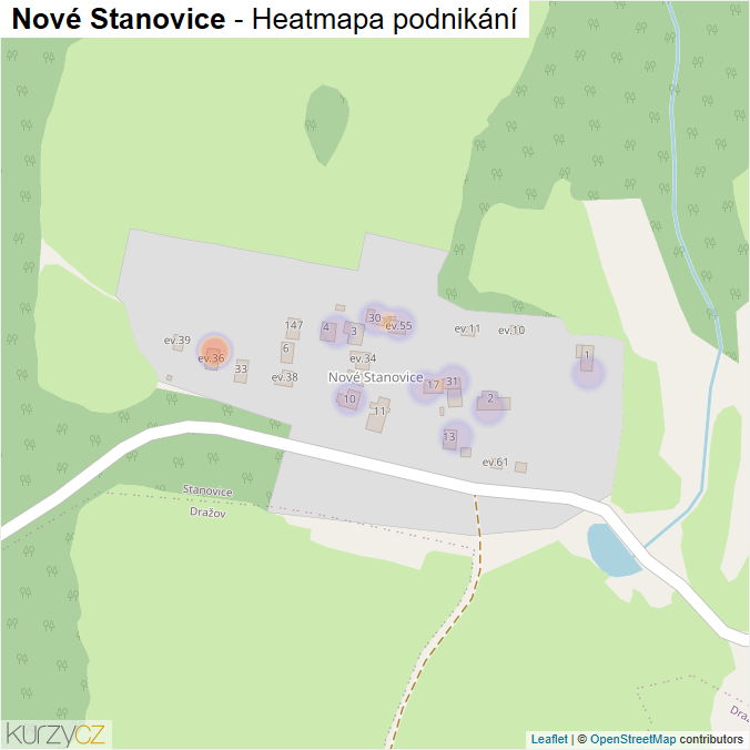 Mapa Nové Stanovice - Firmy v části obce.