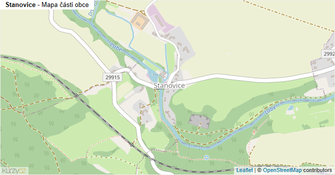 Stanovice - mapa části obce