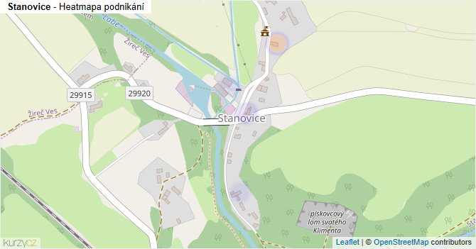 Stanovice - mapa podnikání