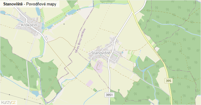 Stanoviště - záplavové mapy stoleté vody