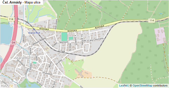 Čsl. Armády - mapa ulice