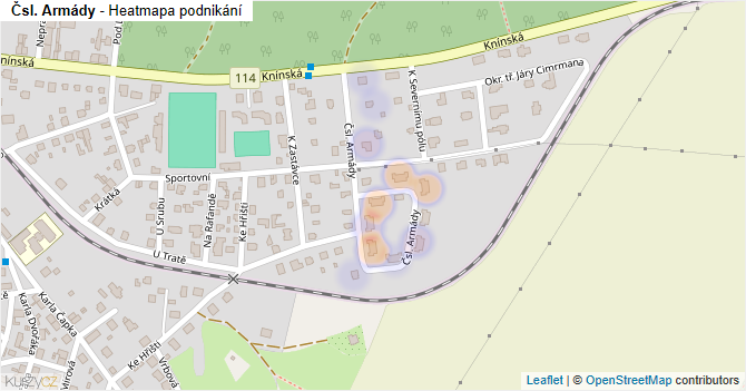 Čsl. Armády - mapa podnikání