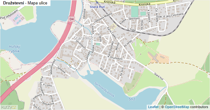 Družstevní - mapa ulice