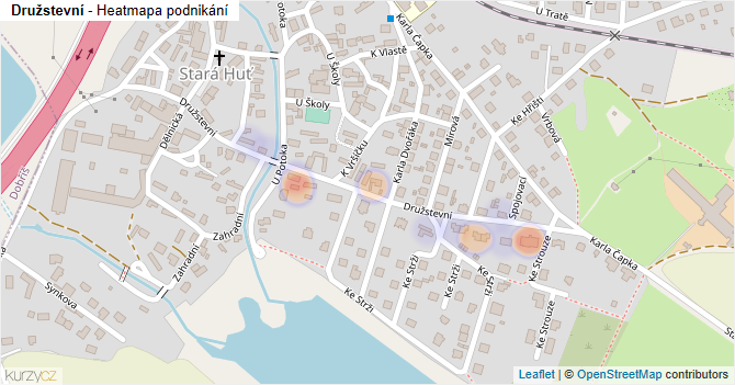 Družstevní - mapa podnikání