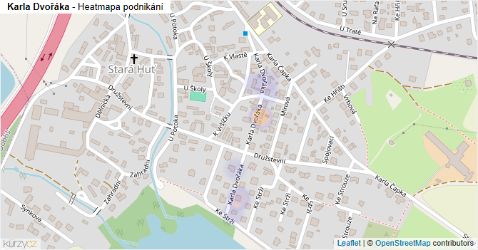 Karla Dvořáka - mapa podnikání