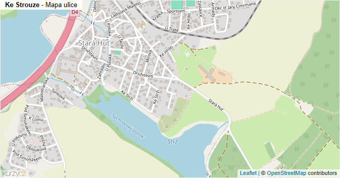 Ke Strouze - mapa ulice
