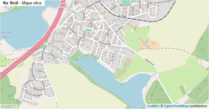 Ke Strži - mapa ulice