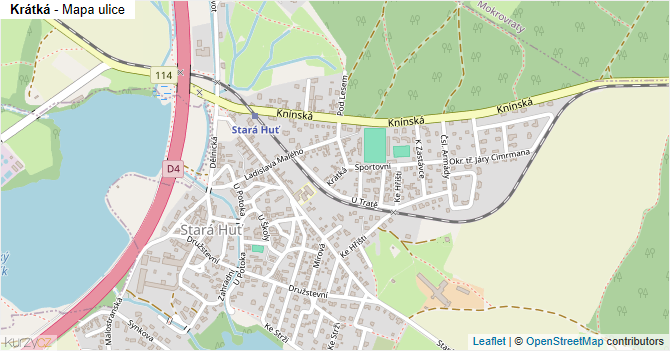 Krátká - mapa ulice