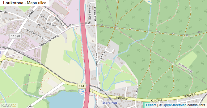 Loukotova - mapa ulice