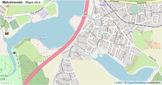 Malostranská - mapa ulice