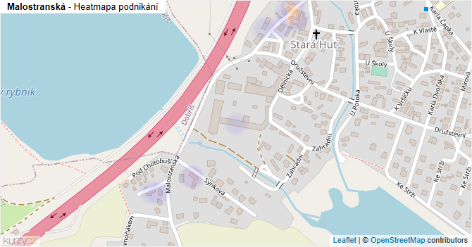 Malostranská - mapa podnikání