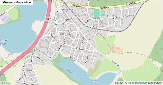 Mírová - mapa ulice