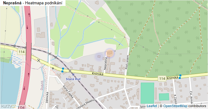 Neprašná - mapa podnikání