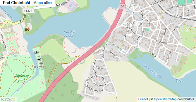 Pod Chotobuší - mapa ulice