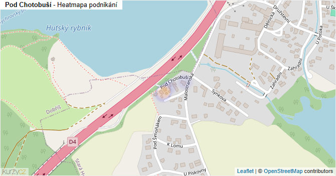 Pod Chotobuší - mapa podnikání