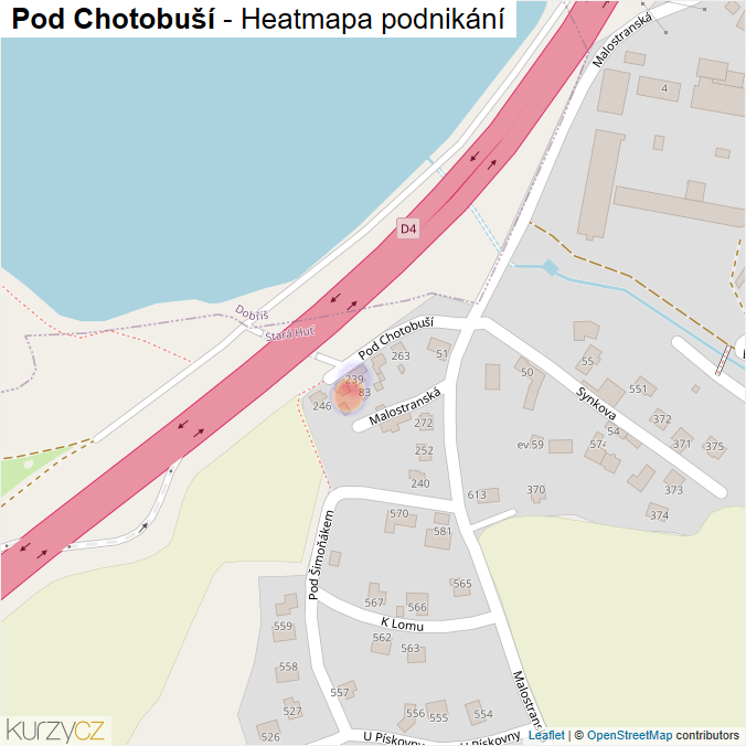Mapa Pod Chotobuší - Firmy v ulici.