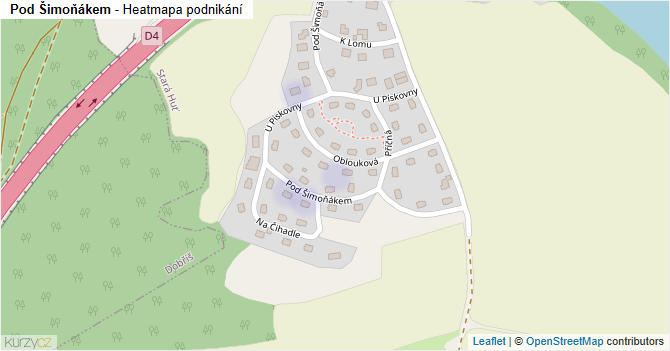 Pod Šimoňákem - mapa podnikání