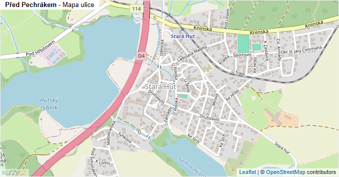 Před Pechrákem - mapa ulice