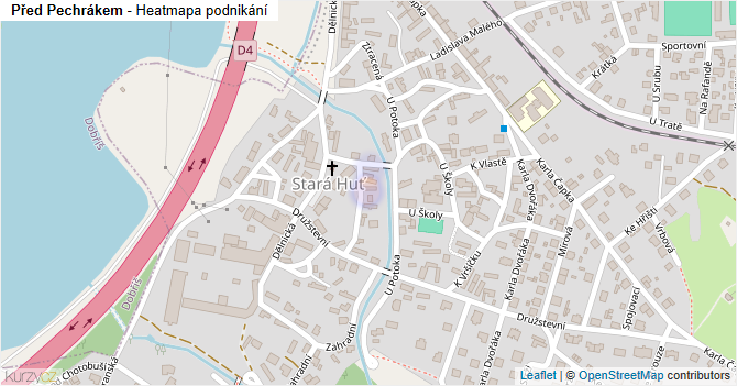 Před Pechrákem - mapa podnikání
