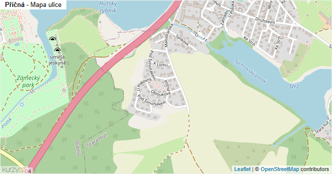Příčná - mapa ulice