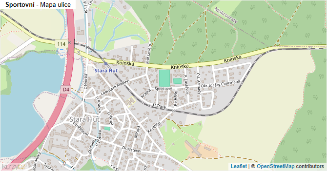 Sportovní - mapa ulice