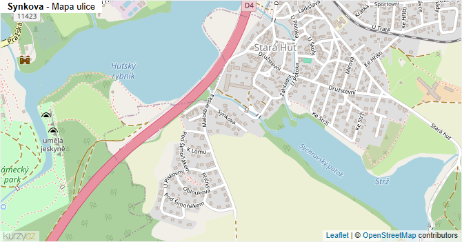 Synkova - mapa ulice