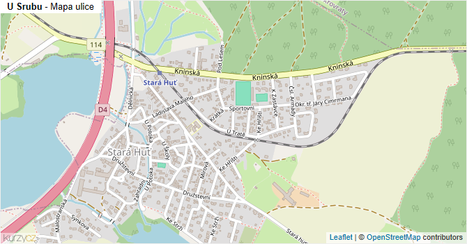 U Srubu - mapa ulice