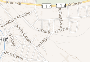 U Tratě v obci Stará Huť - mapa ulice