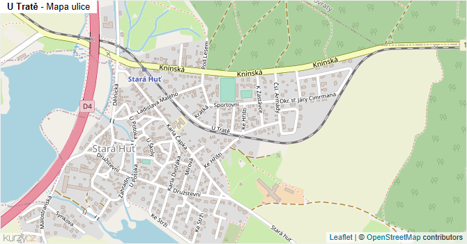 U Tratě - mapa ulice