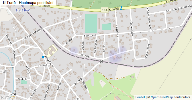 U Tratě - mapa podnikání