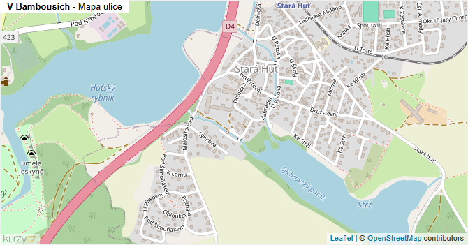 V Bambousích - mapa ulice