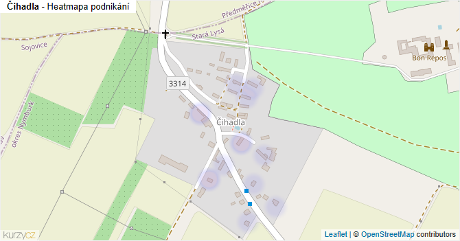 Čihadla - mapa podnikání