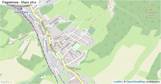 Fügnerova - mapa ulice