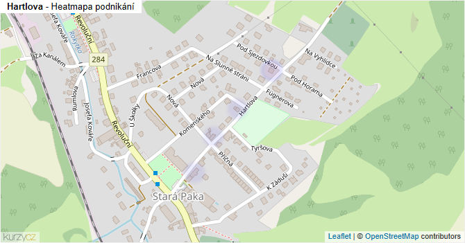 Hartlova - mapa podnikání