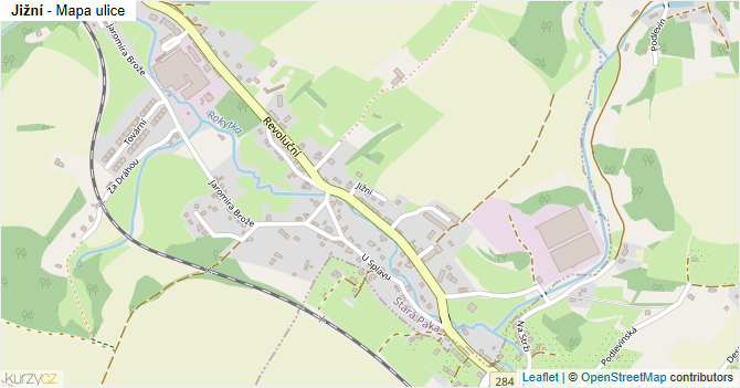 Jižní - mapa ulice