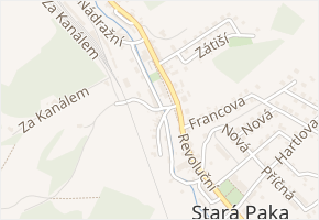 Josefa Kováře v obci Stará Paka - mapa ulice