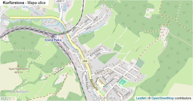 Kurfürstova - mapa ulice