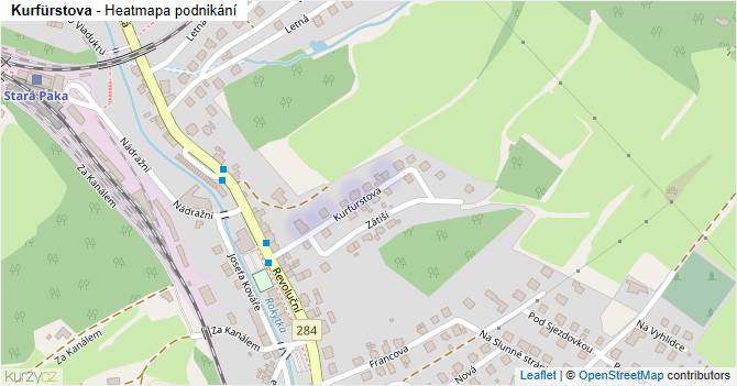 Kurfürstova - mapa podnikání