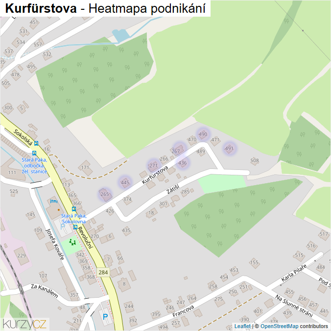 Mapa Kurfürstova - Firmy v ulici.