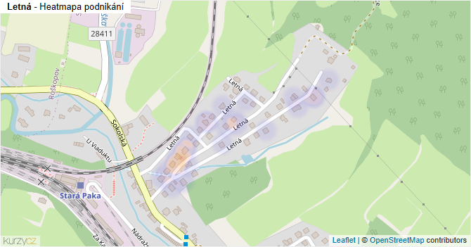 Letná - mapa podnikání