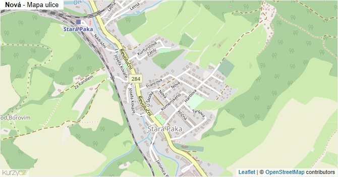 Nová - mapa ulice