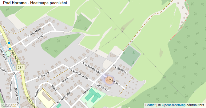 Pod Horama - mapa podnikání