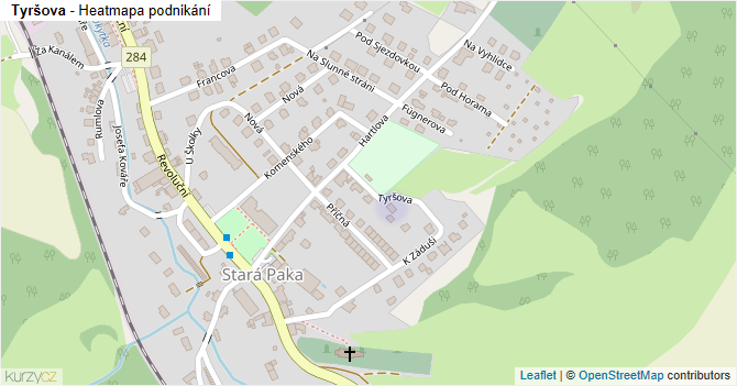 Tyršova - mapa podnikání