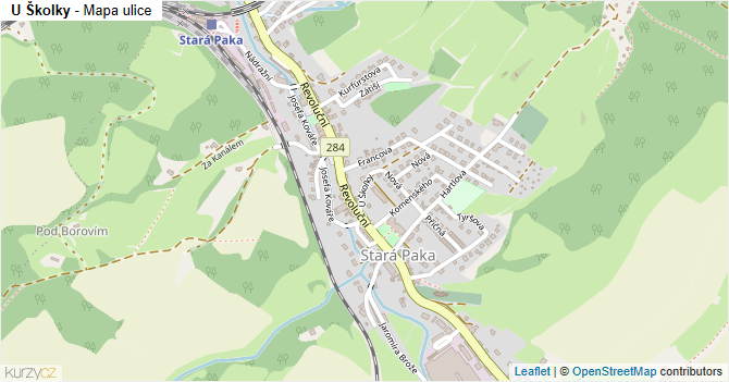 U Školky - mapa ulice