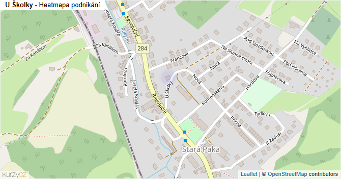 U Školky - mapa podnikání