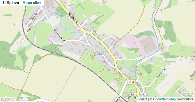 U Splavu - mapa ulice