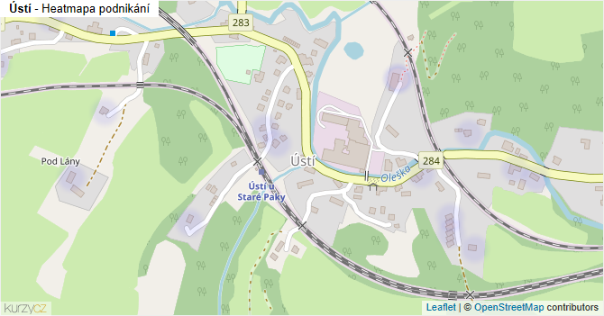 Ústí - mapa podnikání