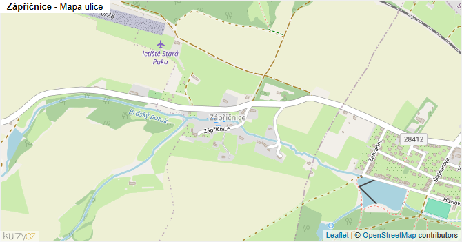 Zápřičnice - mapa ulice