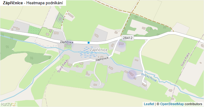 Zápřičnice - mapa podnikání