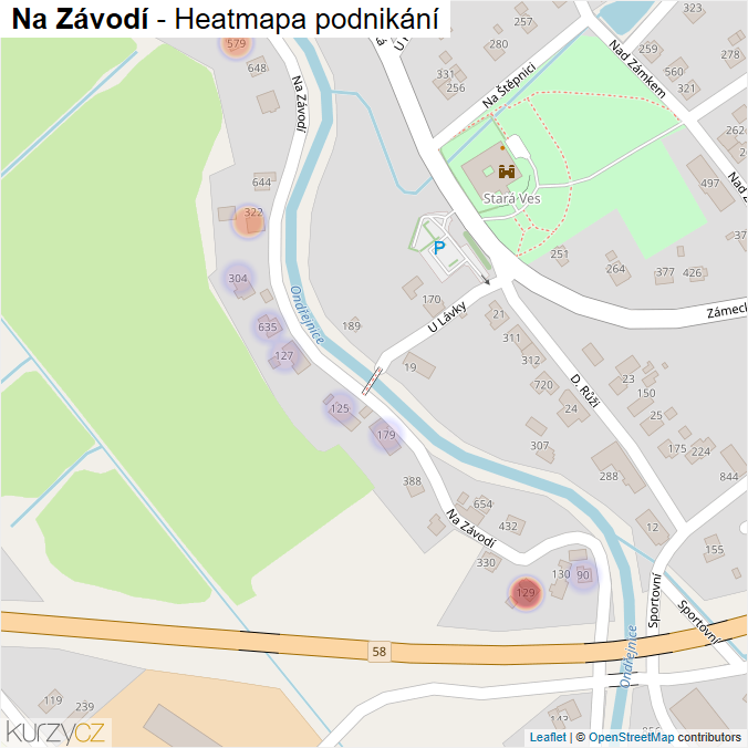 Mapa Na Závodí - Firmy v ulici.